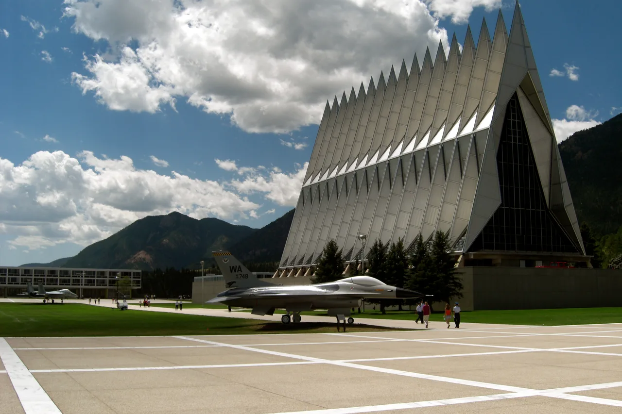 Cadet Chapel from the Terrazzo on the university campus