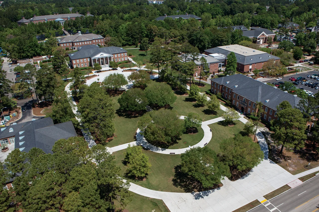 Blanton Park and the Edward M. Singleton Building at Coastal Carolina University