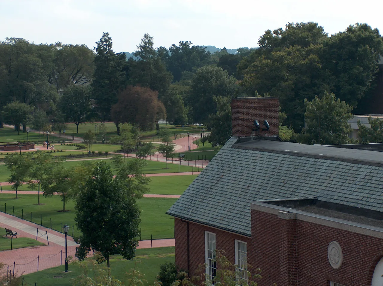 Memorial Hall and the South Green on the university campus