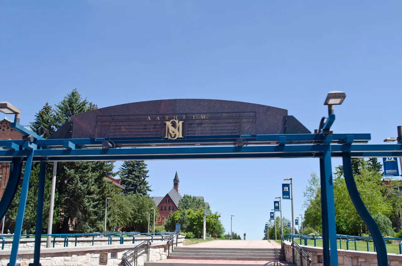 Montana State University-Bozeman campus: Aasheim Gate - Malone Centennial Mall - Montana State University - Bozeman, Montana - 2013-07-09