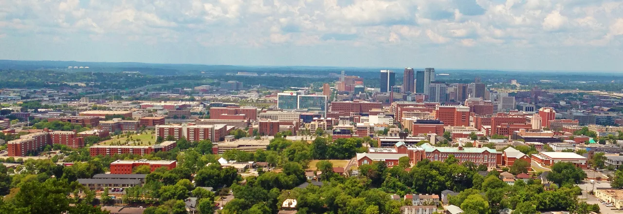 University of Alabama at Birmingham campus viewed from Vulcan Park