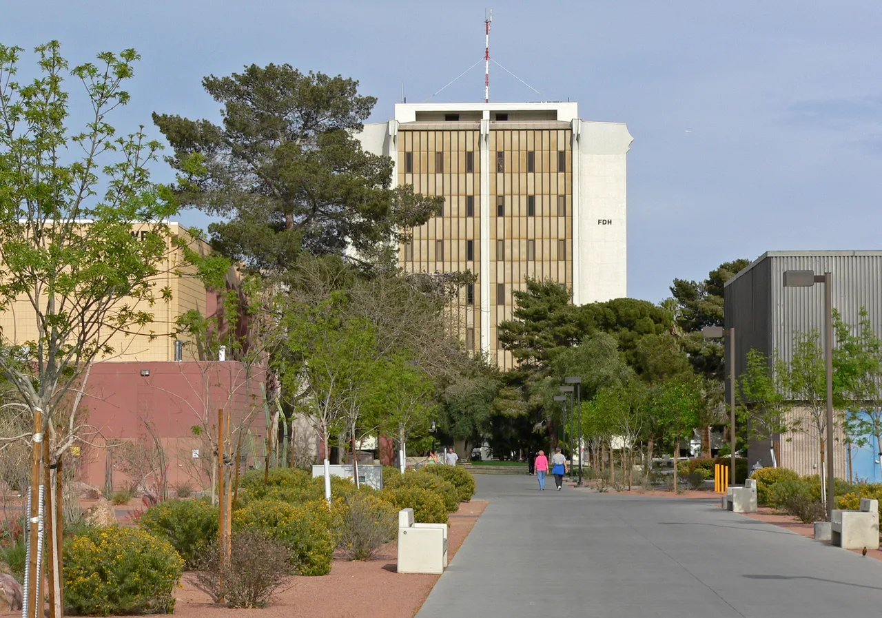 UNLV campus and Flora Dungan Humanities building on the university campus