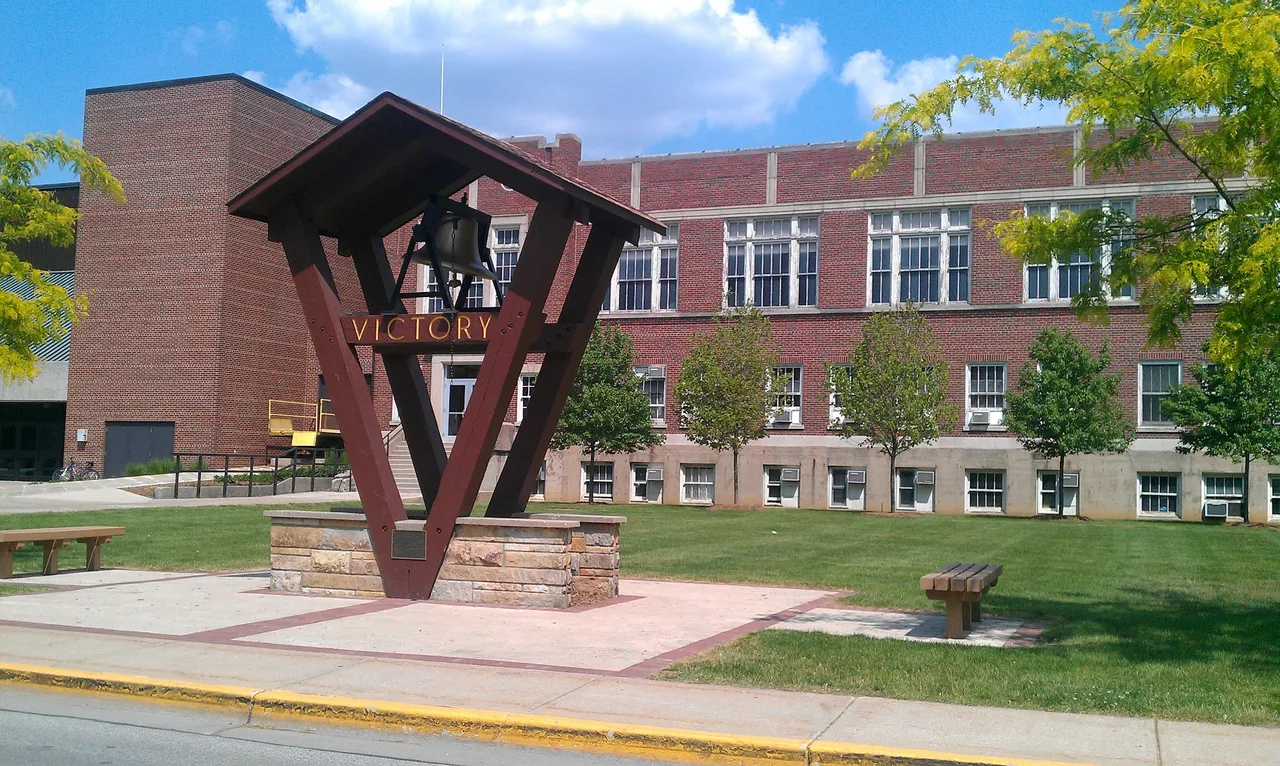 Valparaiso University campus: Victory Bell of Valparaiso University by Athletics and Recreation Center